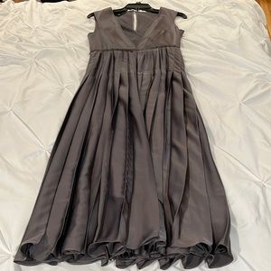 Anthropology Silver Pleated dress